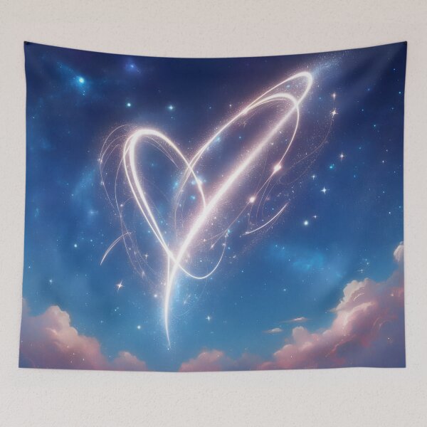 Item preview, A shining and magical heart in the sky designed and sold by AI-Only Creations.