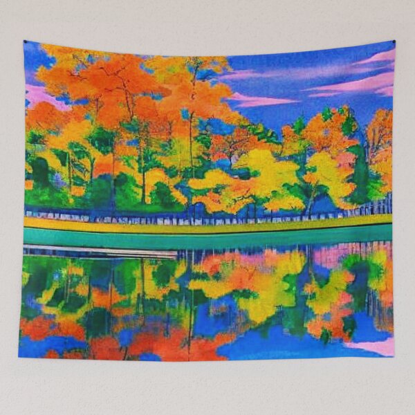Item preview, Trees reflecting on river designed and sold by George Hutton Hunter.