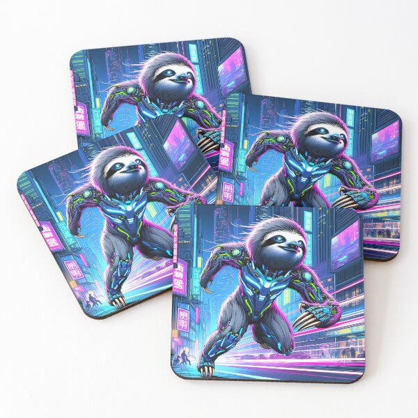 Item preview, CyberSloth: Neon Agility designed and sold by slothsandducks.
