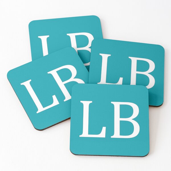 Item preview, LB Initials Monogram Elegant White Letters designed and sold by Jeallan Designs.