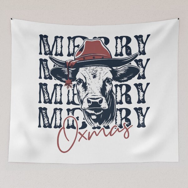 Item preview, Merry Oxmas, Country Christmas, Western Christmas designed and sold by EsteticaVerus.