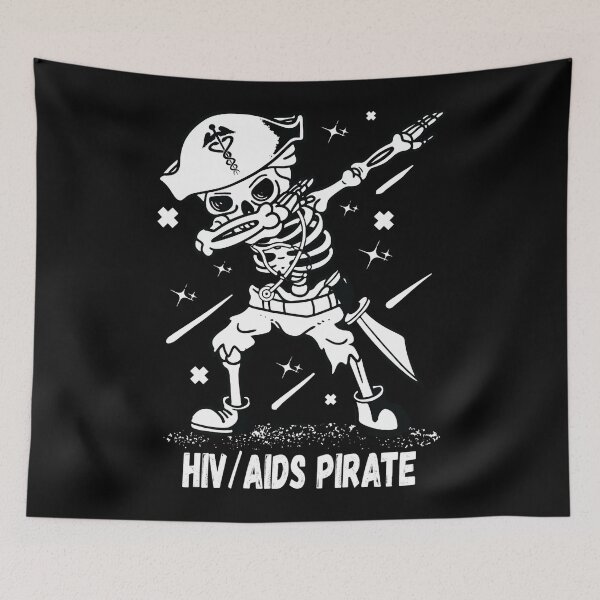 Item preview, Halloween Medical HIV AIDS Nurse Dabbing Skeleton Pirate designed and sold by defabiosofxs.