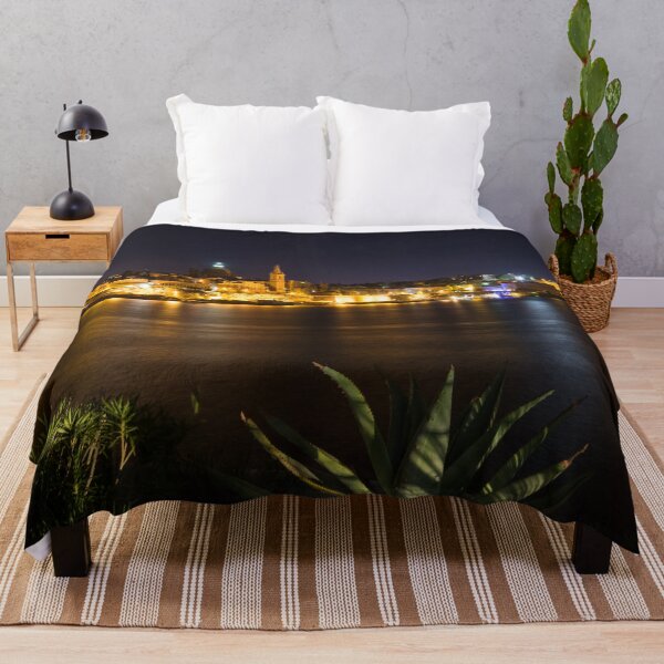 Item preview, Marsamxett Harbour Night Garden with Valletta Skyline designed and sold by Georgia Mizuleva.
