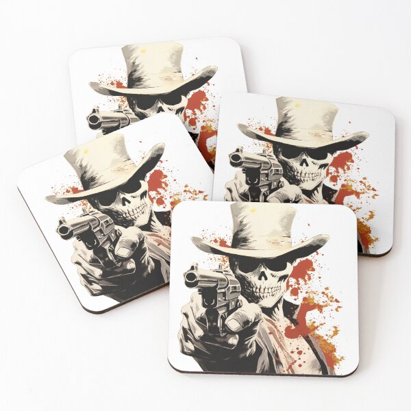Item preview, Gunslinger skeleton in comic book style designed and sold by InfinityCircle.