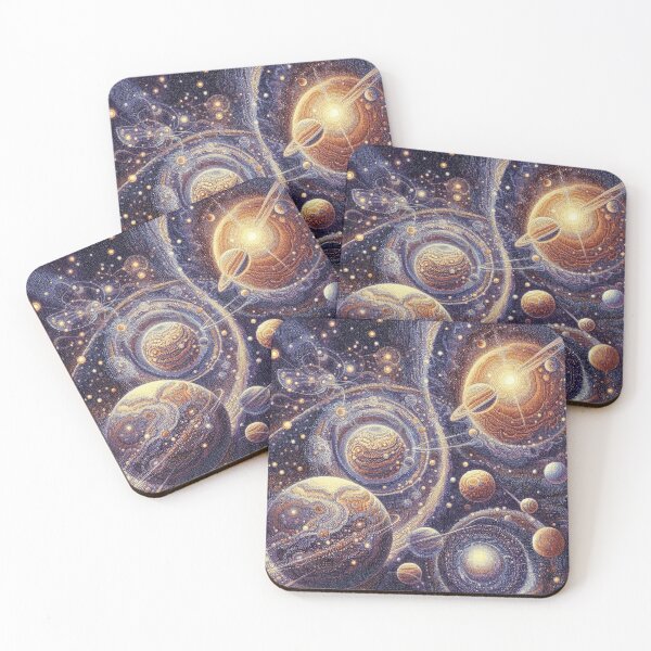 Item preview, Pointillism Space Landscape - home decor designed and sold by crea8iveway.