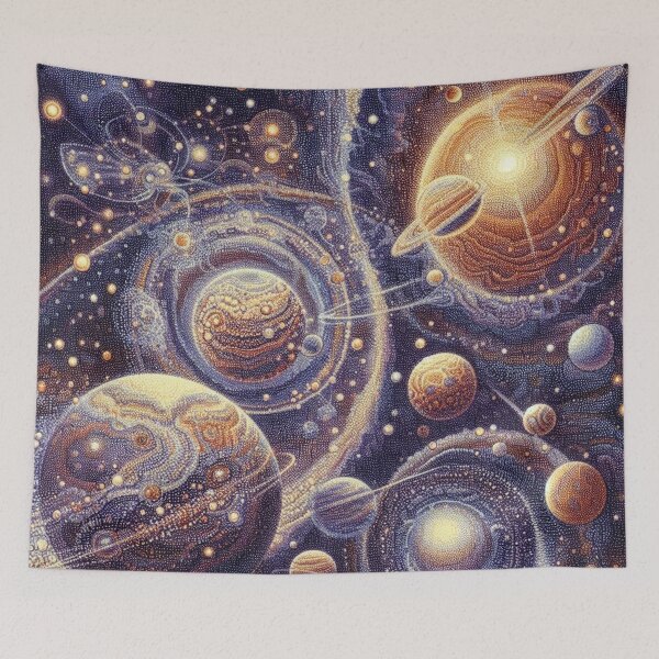 Item preview, Pointillism Space Landscape - home decor designed and sold by crea8iveway.