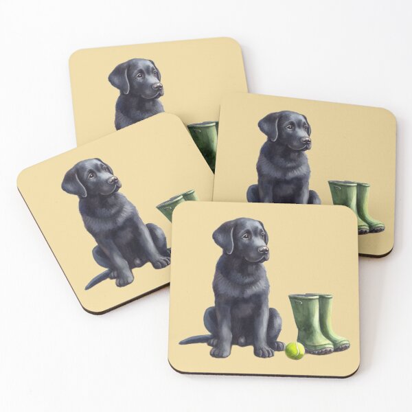 Item preview, Black Labrador Walkies Time designed and sold by barksandsqueaks.