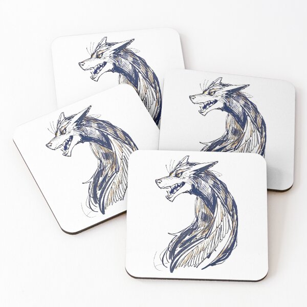 Item preview, Majestic Wolf-Dragon : Intricate Ink Line Art designed and sold by SirZeus.
