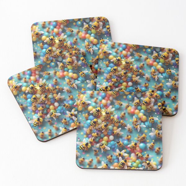 Item preview, Marvelous Colorful Bee Pattern designed and sold by DigiDreamyArt.