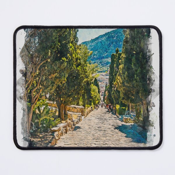 Item preview, Calvari Steps Pollensa Mallorca Watercolour Effect designed and sold by GG WALL ART.