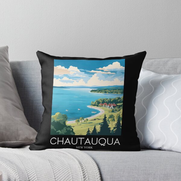 Item preview, A Pop Art Travel Print of Chautauqua Lake - New York - US  designed and sold by StudioRedKoala.