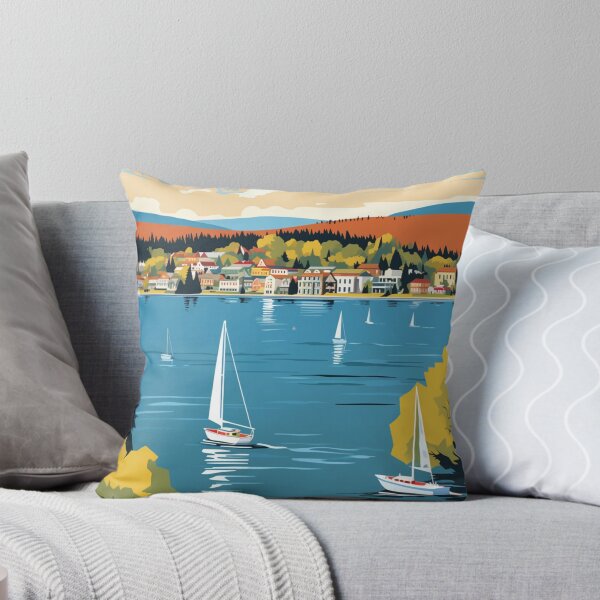 Item preview, A Pop Art Travel Print of Chautauqua Lake - New York - US  designed and sold by StudioRedKoala.
