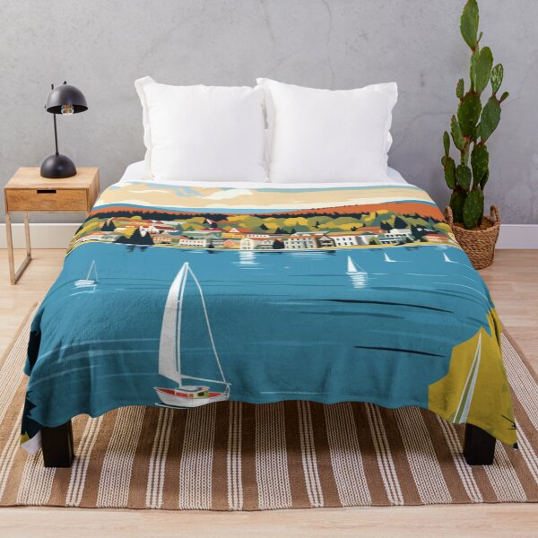 Item preview, A Pop Art Travel Print of Chautauqua Lake - New York - US  designed and sold by StudioRedKoala.