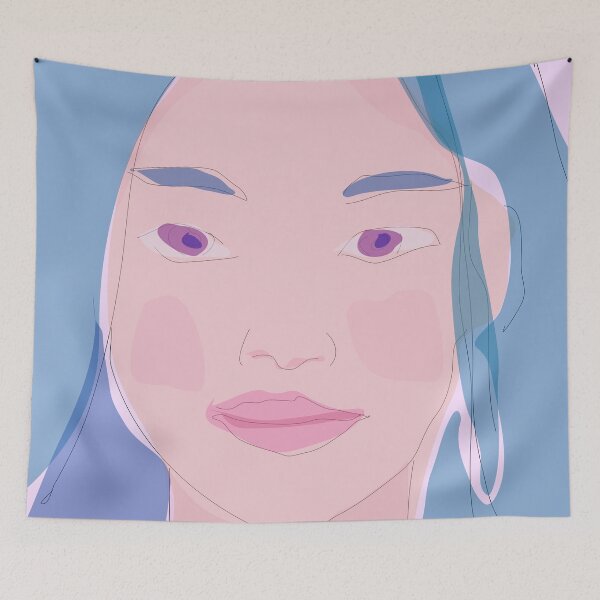 Item preview, Close-up Portrait of a Cartoon Woman with a Blue Expression designed and sold by masabo.