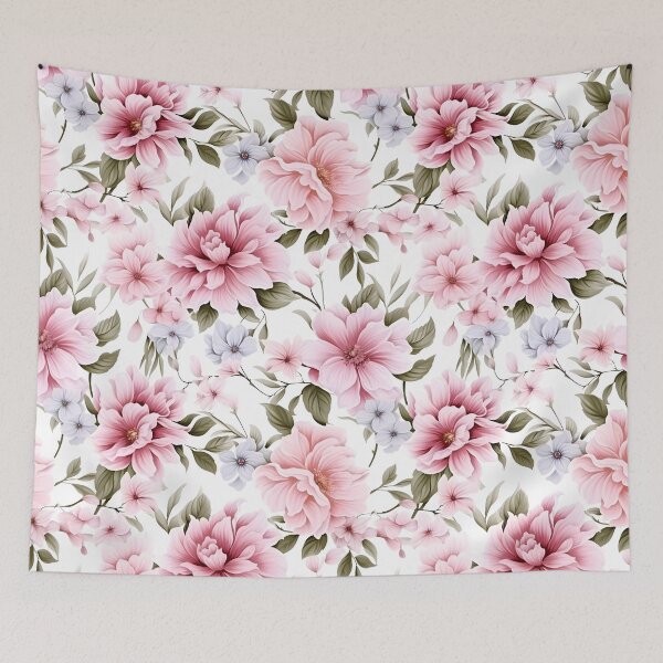 Item preview, Beautiful Blue and Pink Floral Pattern designed and sold by ShinyWolf.