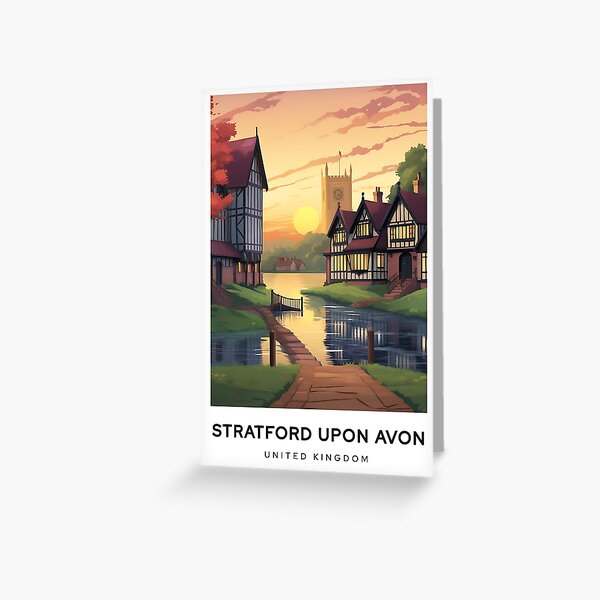 Item preview, Stratford Upon Avon United Kingdom  - Digital Art Illustration Travel Poster designed and sold by TravelMarvel.
