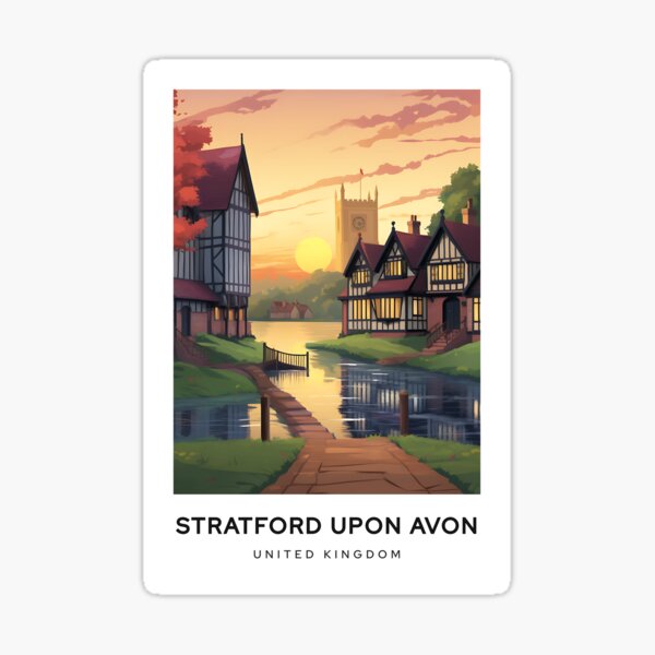 Artikel-Vorschau von Stratford-upon-Avon, Vereinigtes Königreich – digitale Kunstillustration, Reiseposter, designt und verkauft von TravelMarvel.
