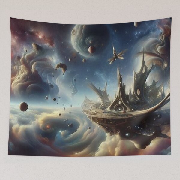 Item preview, Stellar Mansion Space Landscape - home decor designed and sold by crea8iveway.
