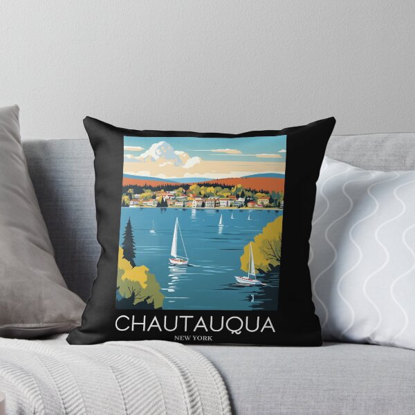 Item preview, A Pop Art Travel Print of Chautauqua Lake - New York - US  designed and sold by StudioRedKoala.