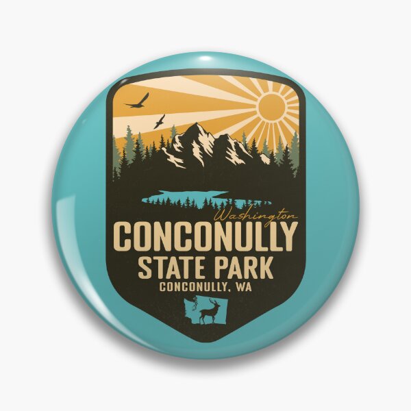 Item preview, Conconully State Park Washington - WA Retro Badge Forest and Wilderness designed and sold by mountainfad.