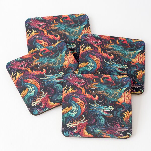 Item preview, "From Flames, We Dance"  - Dragon Spirit Seamless Pattern  designed and sold by NevernotmeUK.