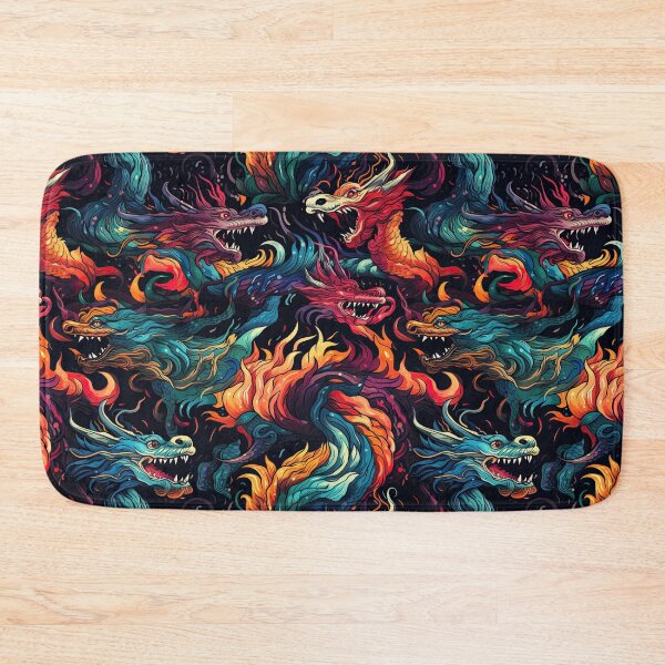 Item preview, "From Flames, We Dance"  - Dragon Spirit Seamless Pattern  designed and sold by NevernotmeUK.