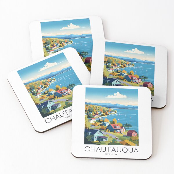Item preview, A Pop Art Travel Print of Chautauqua Lake - New York - US  designed and sold by StudioRedKoala.