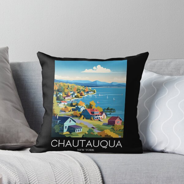 Item preview, A Pop Art Travel Print of Chautauqua Lake - New York - US  designed and sold by StudioRedKoala.