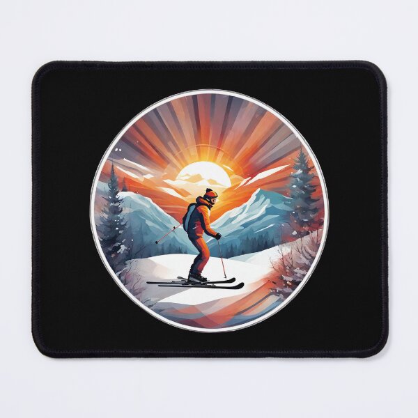 Item preview, Skiing against the Background of the Setting Sun designed and sold by Aquillashop.