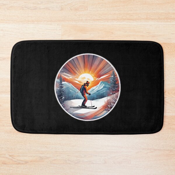 Item preview, Skiing against the Background of the Setting Sun designed and sold by Aquillashop.