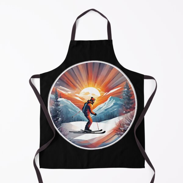 Item preview, Skiing against the Background of the Setting Sun designed and sold by Aquillashop.