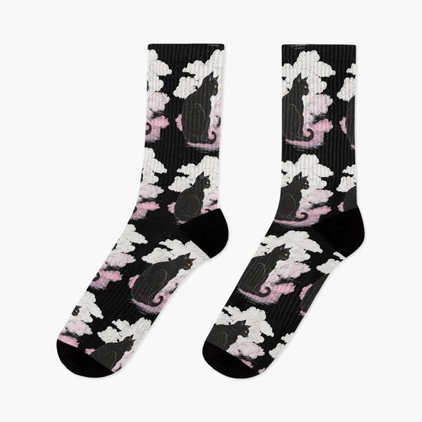 Item preview, e-ukiyo black Cat colorful Clouds  designed and sold by Catophile.