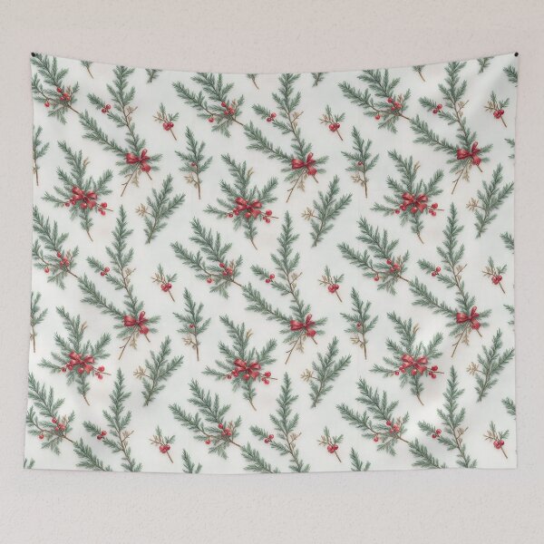 Item preview, Watercolor pattern with leaves, berries and twigs.   designed and sold by Victoria Riabov.