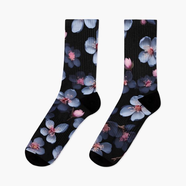 Item preview, Mystical Dark Floral Pattern: Shades of Blue, Red, Pink, and Green designed and sold by Kittyzens.