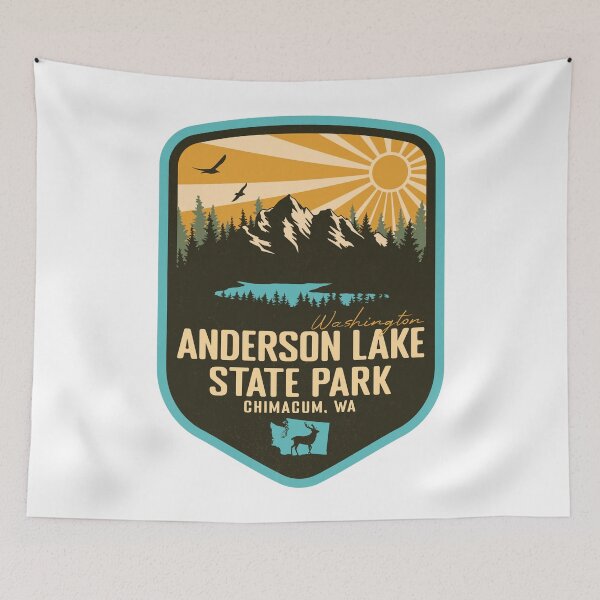 Item preview, Anderson Lake State Park Washington - WA Retro Badge Forest and Wilderness  designed and sold by mountainfad.