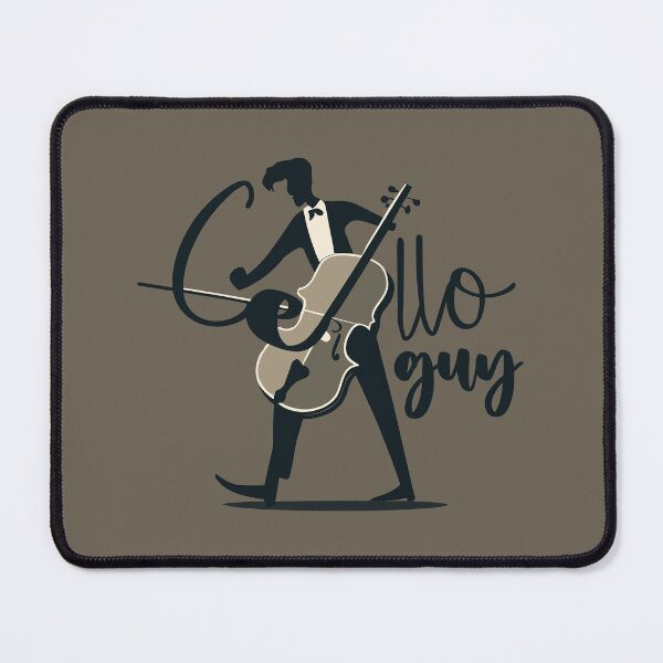 Item preview, Chic Strings: Brown Cello in Black Tie Symphony, cello guy artwork designed and sold by EmeraldMusic.