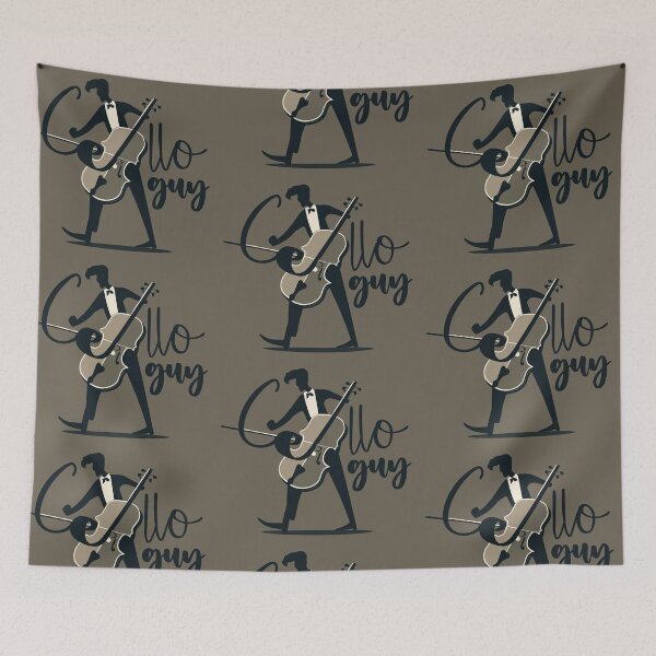 Item preview, Chic Strings: Brown Cello in Black Tie Symphony, cello guy artwork designed and sold by EmeraldMusic.