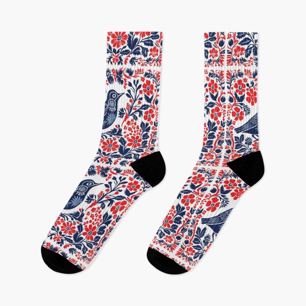 Item preview, Norwegian, Scandinavian Folk Art Pattern with a Bird and Flowers designed and sold by patterncrow.