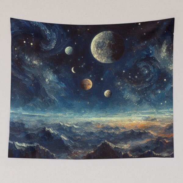 Item preview, Cosmic Tapestry Space Landscape - home decor designed and sold by crea8iveway.