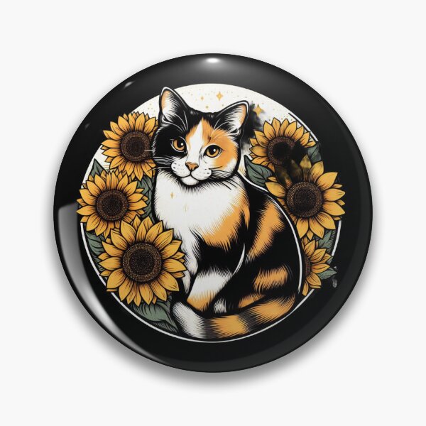 Item preview, Calico Cat in the Sunflower Field designed and sold by maokaiwildwood.