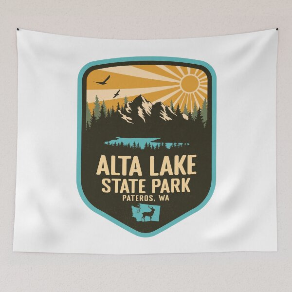 Item preview, Alta Lake State Park Washington - WA Retro Badge Forest and Wilderness  designed and sold by mountainfad.