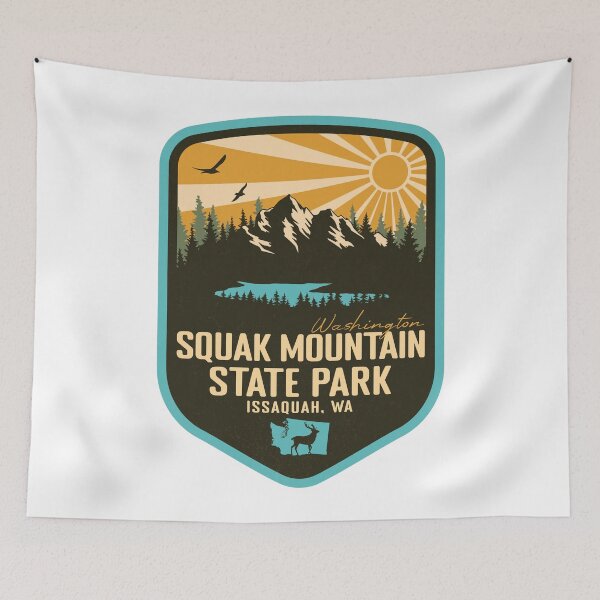 Item preview, Squak Mountain State Park Washington - WA Retro Badge Forest and Wilderness  designed and sold by mountainfad.