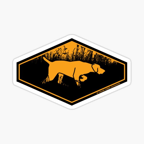 Item preview, Bird Dog Pointing in Prairie, Orange Silhouette and Black Grass designed and sold by CraneCreek.