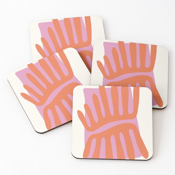 Item preview, Pink and Orange Leaves Matisse Inspired Abstract designed and sold by trdstudio.