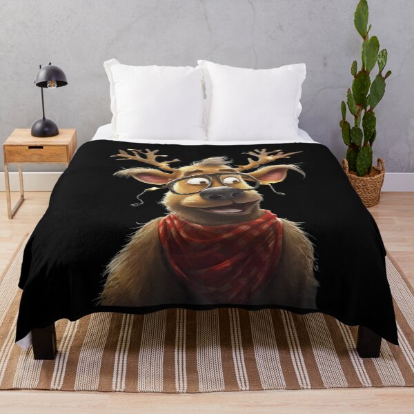 Item preview, Holiday Antler Antics: Joyful Reindeer with Festive Flair designed and sold by FunnyDesignsArt.
