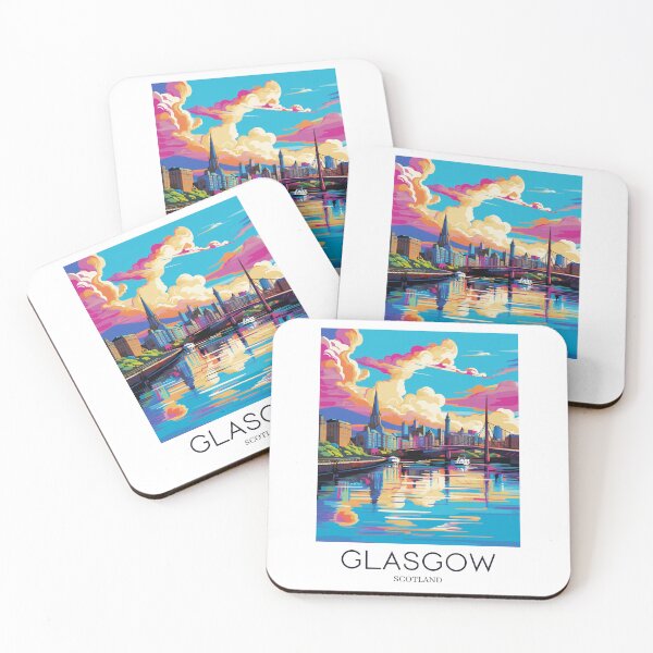 Item preview, A Pop Art Travel Print of Glasgow - Scotland designed and sold by StudioRedKoala.