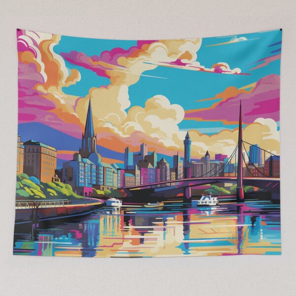 Item preview, A Pop Art Travel Print of Glasgow - Scotland designed and sold by StudioRedKoala.