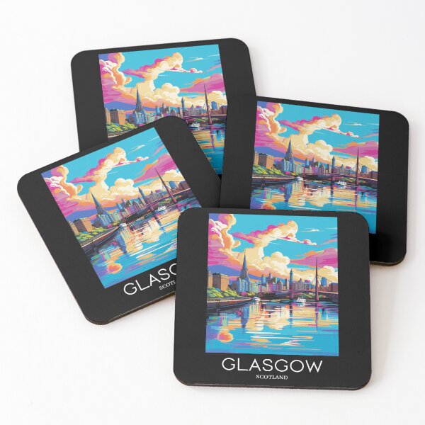 Item preview, A Pop Art Travel Print of Glasgow - Scotland designed and sold by StudioRedKoala.
