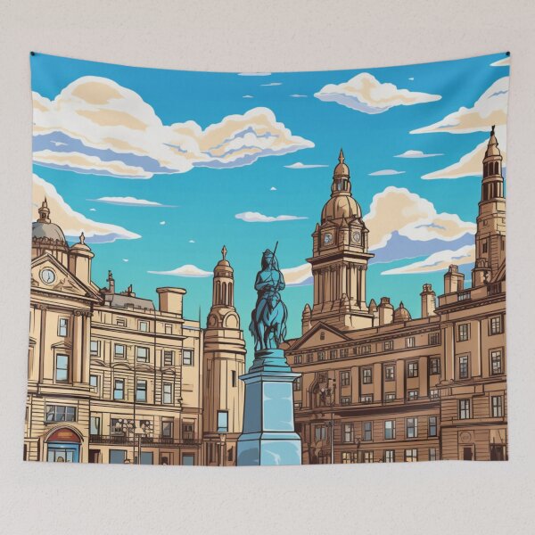 Item preview, A Pop Art Travel Print of Glasgow - Scotland designed and sold by StudioRedKoala.