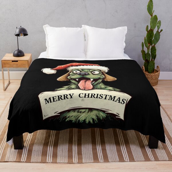 Item preview, Yuletide Yapper: Grinning Dog's Merry Christmas Greeting designed and sold by FunnyDesignsArt.